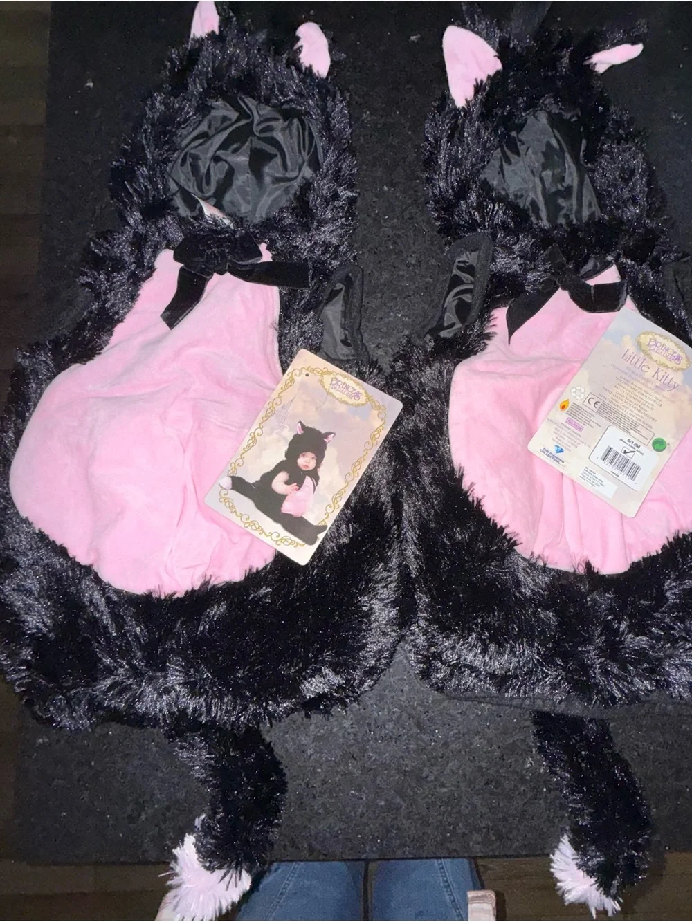 PRINCESS PARADISE Infant FUZZY Plush Black & Pink Kitty Cat Costume 6-12 Months